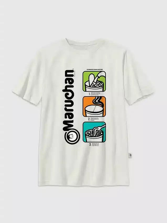 Camiseta infantil con diseño gráfico de Maruchan en estilo pop art
