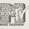 Camiseta infantil con diseño gráfico del logotipo de MTV con estampado de leopardo