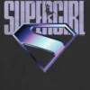 Camiseta infantil con diseño gráfico del logotipo morado de Supergirl