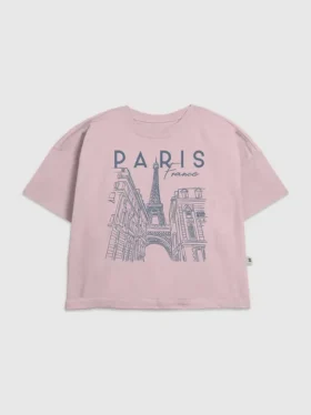 Camiseta infantil con diseño gráfico «Paris Line Art»