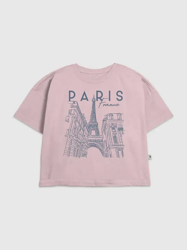 Camiseta infantil con diseño gráfico «Paris Line Art»