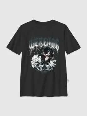 Camiseta infantil con diseño metálico de Sonic the Hedgehog