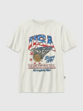 Camiseta infantil con diseño vintage de baloncesto