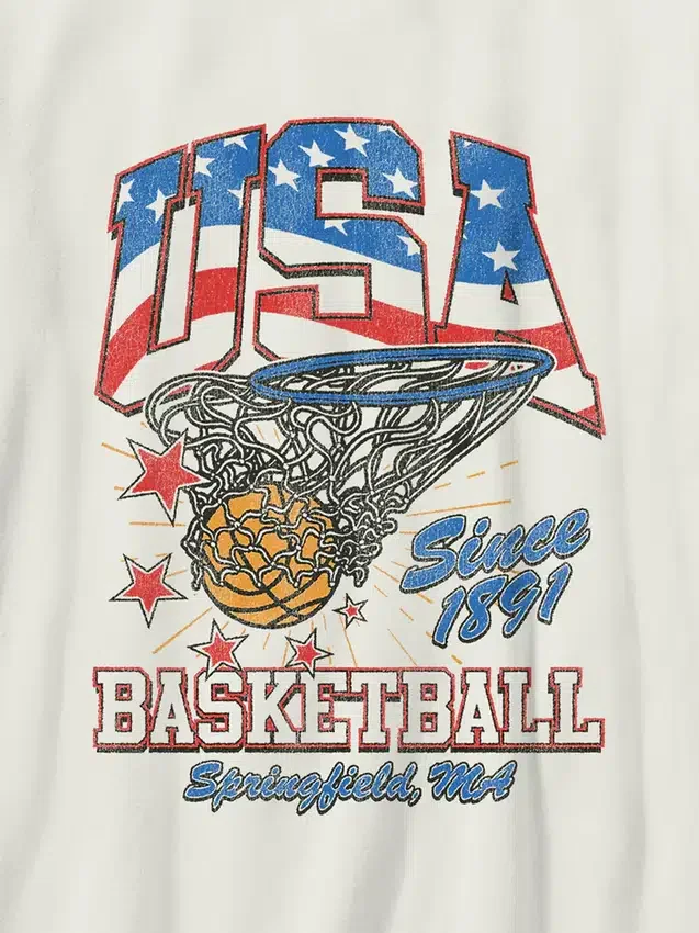 Camiseta infantil con diseño vintage de baloncesto