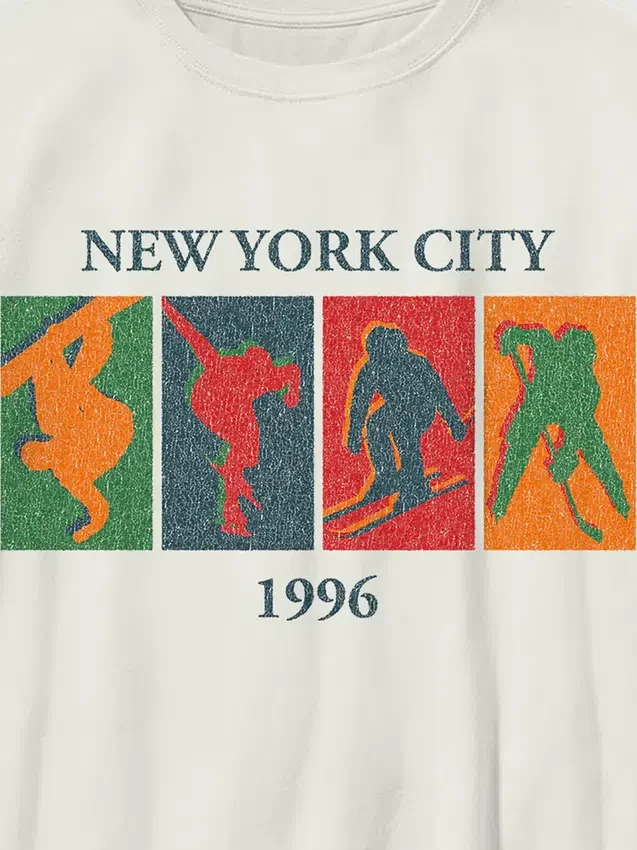 Camiseta infantil con diseño vintage de deportes de invierno