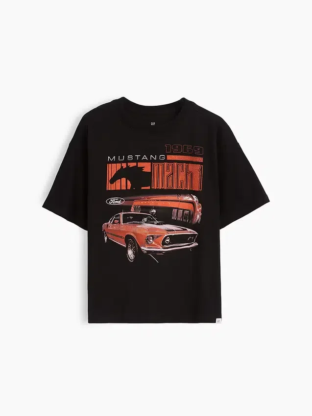 Camiseta infantil con gráfico de Fórmula 1 de corte oversize