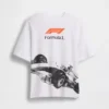Camiseta infantil con gráfico de Fórmula 1 de corte oversize