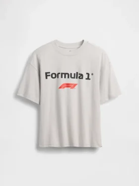 Camiseta infantil con gráfico de Fórmula 1 de corte oversize