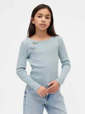 Camiseta infantil con lazo de punto elástico