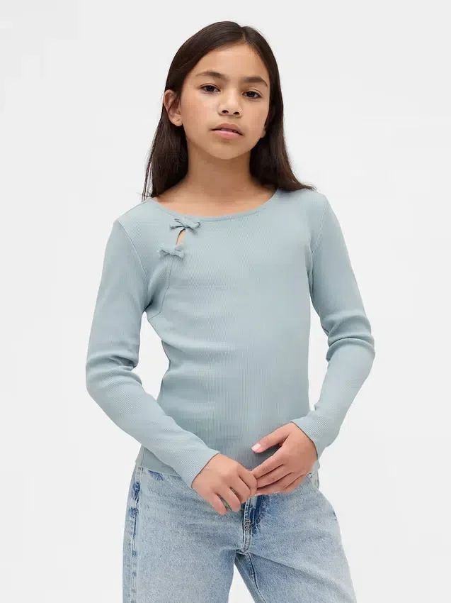Camiseta infantil con lazo de punto elástico