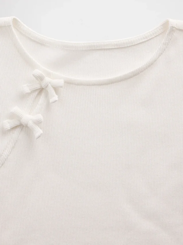 Camiseta infantil con lazo de punto elástico