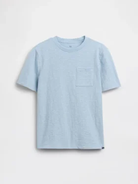 Camiseta infantil de algodón orgánico con bolsillo