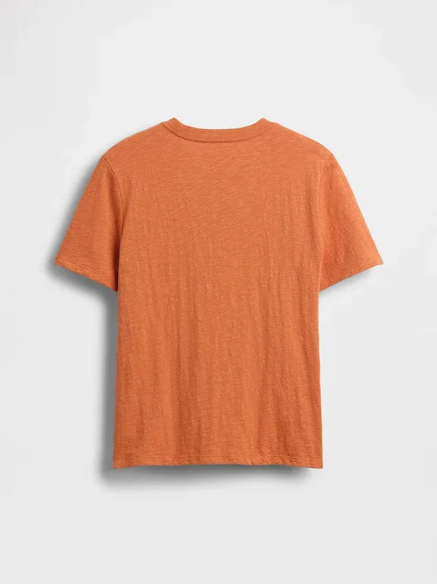 Camiseta infantil de algodón orgánico con bolsillo