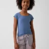Camiseta infantil de cuello cuadrado