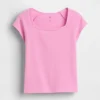 Camiseta infantil de cuello cuadrado