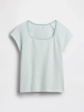 Camiseta infantil de cuello cuadrado