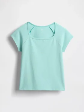 Camiseta infantil de cuello cuadrado