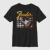 Camiseta infantil de guitarra a cuadros Fender