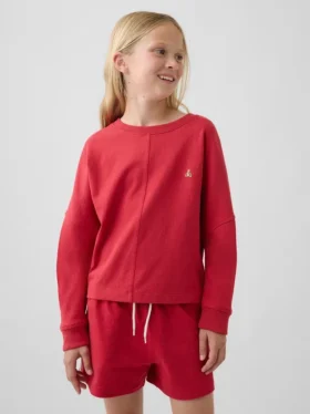 Camiseta infantil de peso pesado con costuras oversize