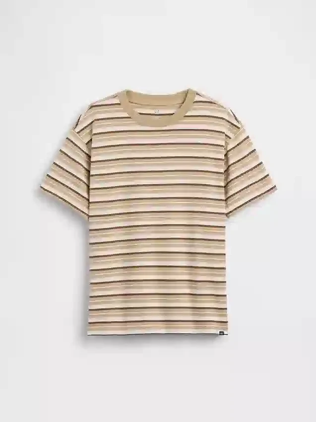 Camiseta infantil de rayas de corte holgado