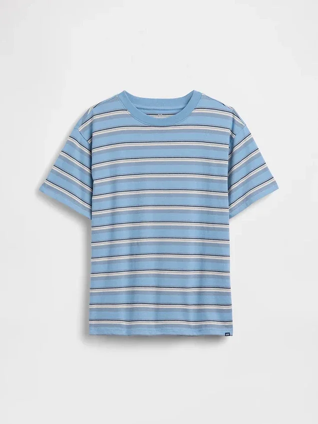 Camiseta infantil de rayas de corte holgado