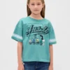 Camiseta infantil oversize con diseño gráfico