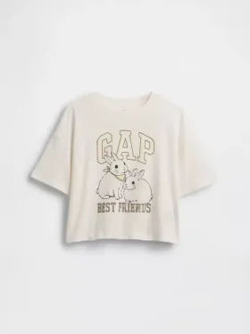 Camiseta infantil oversize con logo gráfico