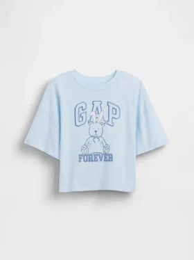 Camiseta infantil oversize con logo gráfico