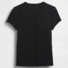 Camiseta moderna de cuello redondo con botones y tejido acanalado