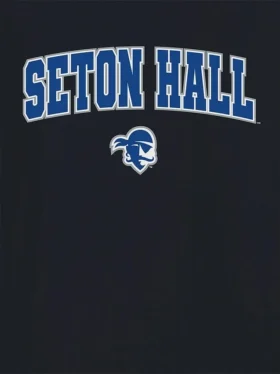Camiseta negra con el Arch Logo de la Universidad de Seton Hall