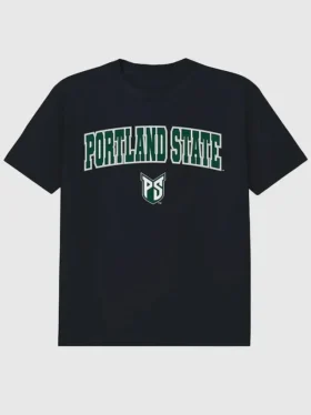 Camiseta negra con el Arch Logo de la Universidad Estatal de Portland