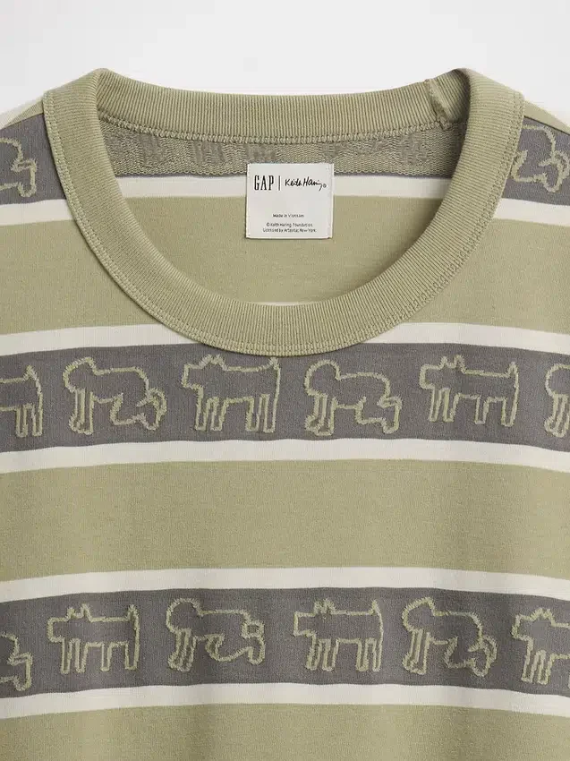 Camiseta oversize a rayas de Keith Haring