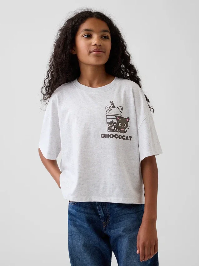 Camiseta oversize de corte cuadrado de Hello Kitty para niños