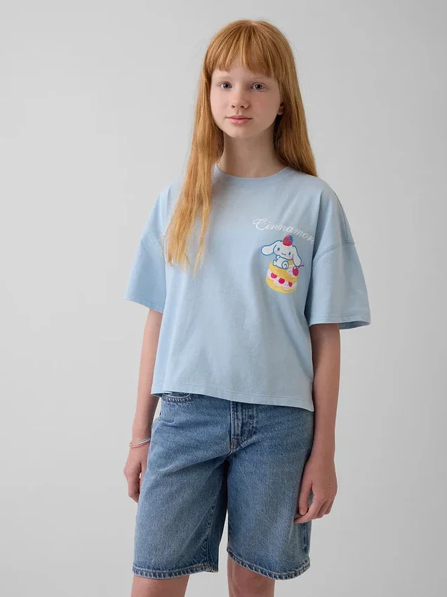 Camiseta oversize de corte cuadrado de Hello Kitty para niños