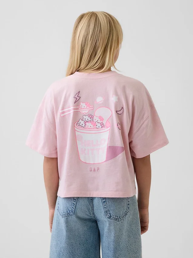 Camiseta oversize de corte cuadrado de Hello Kitty para niños