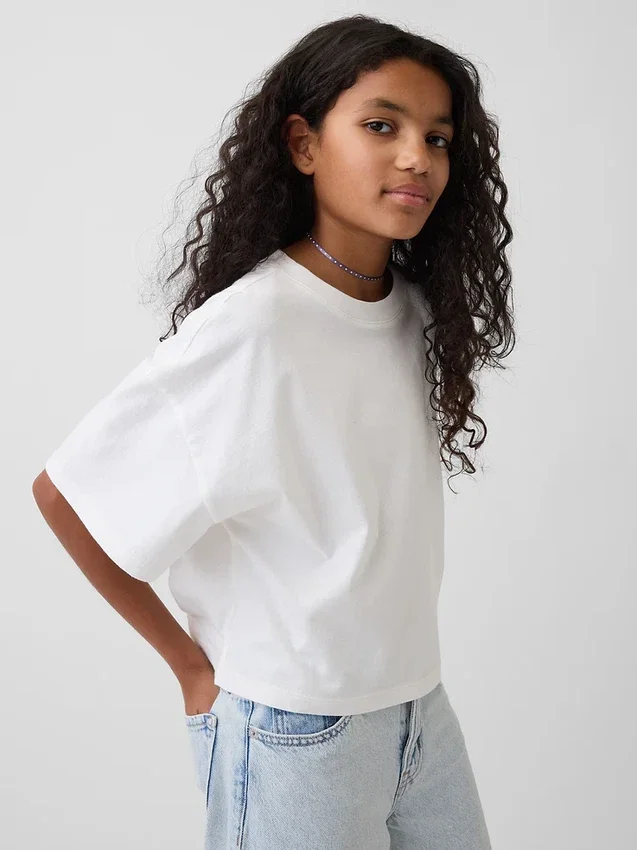 Camiseta oversize de corte cuadrado para niños