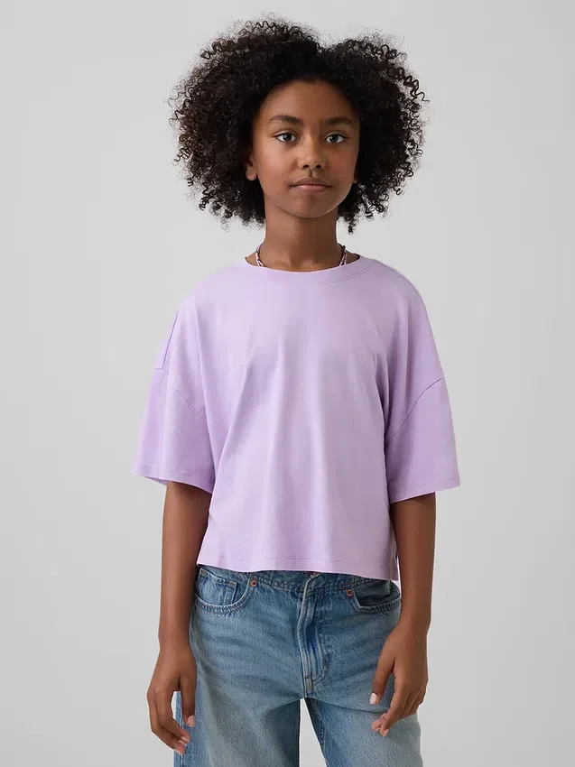 Camiseta oversize de corte cuadrado para niños