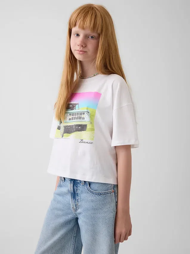 Camiseta oversize de corte cuadrado para niños