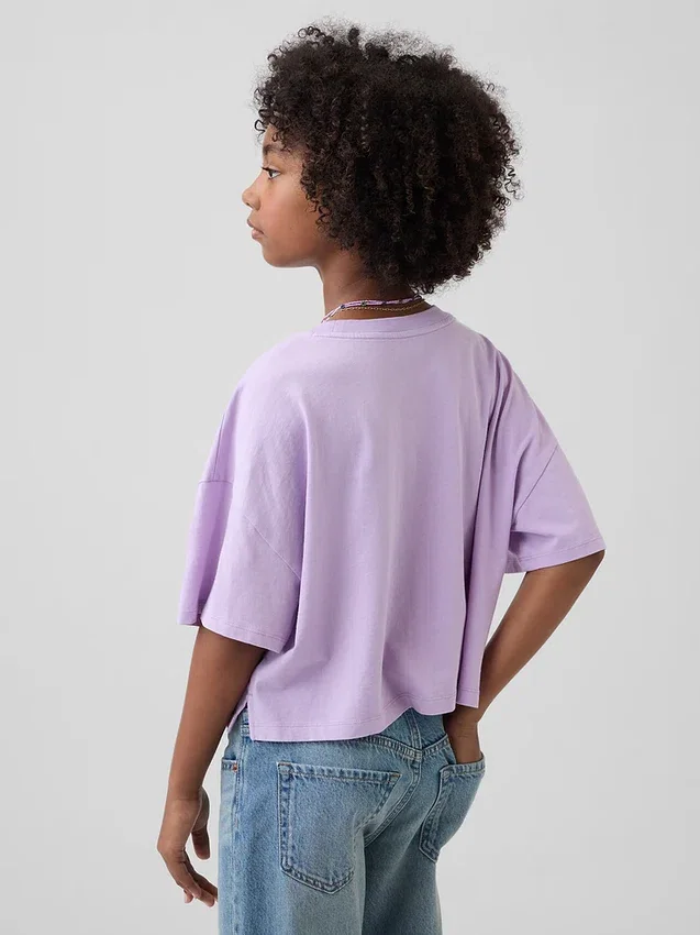 Camiseta oversize de corte cuadrado para niños