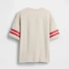 Camiseta para niños de jersey de algodón grueso, oversize y con costuras con logotipo