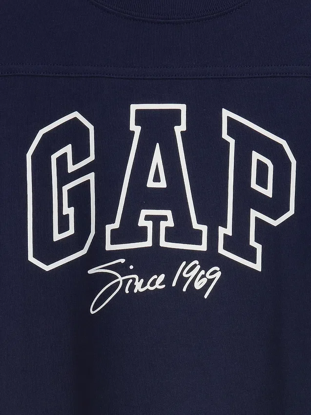 Camiseta para niños de jersey de algodón grueso, oversize y con costuras con logotipo