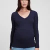 Camiseta premamá moderna con cuello en V