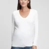 Camiseta premamá moderna con cuello en V