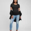 Camiseta premamá moderna de cuello redondo
