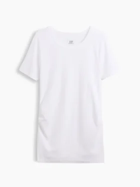 Camiseta premamá moderna de cuello redondo