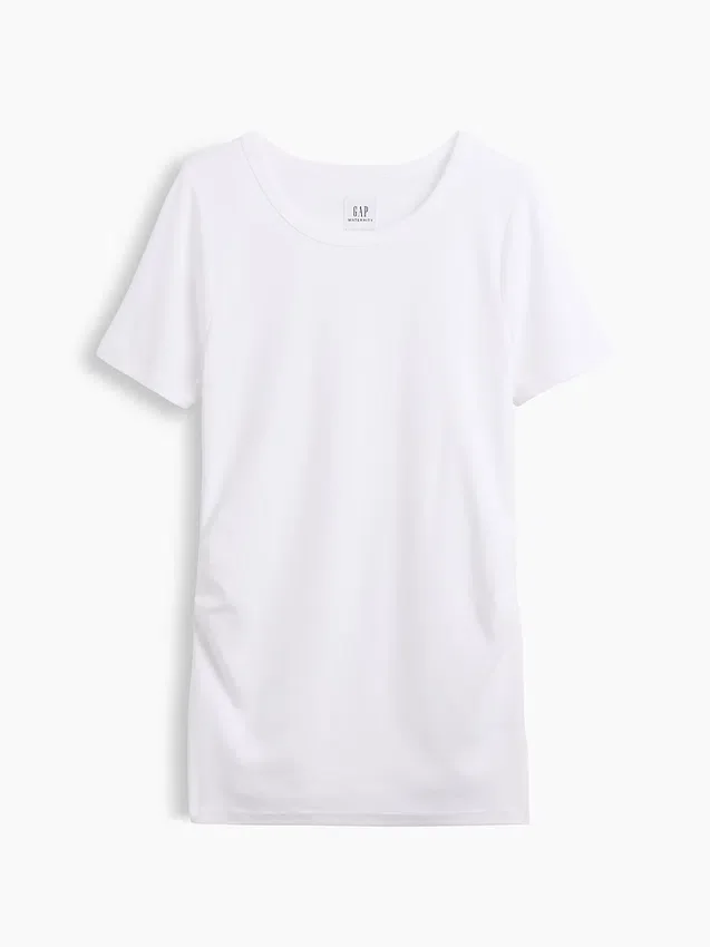 Camiseta premamá moderna de cuello redondo