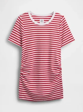 Camiseta premamá moderna de cuello redondo