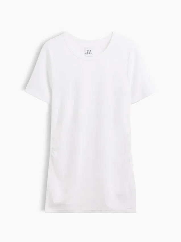 Camiseta premamá moderna de cuello redondo