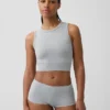 Camiseta sin costuras de canalé corta