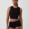 Camiseta sin costuras de canalé corta